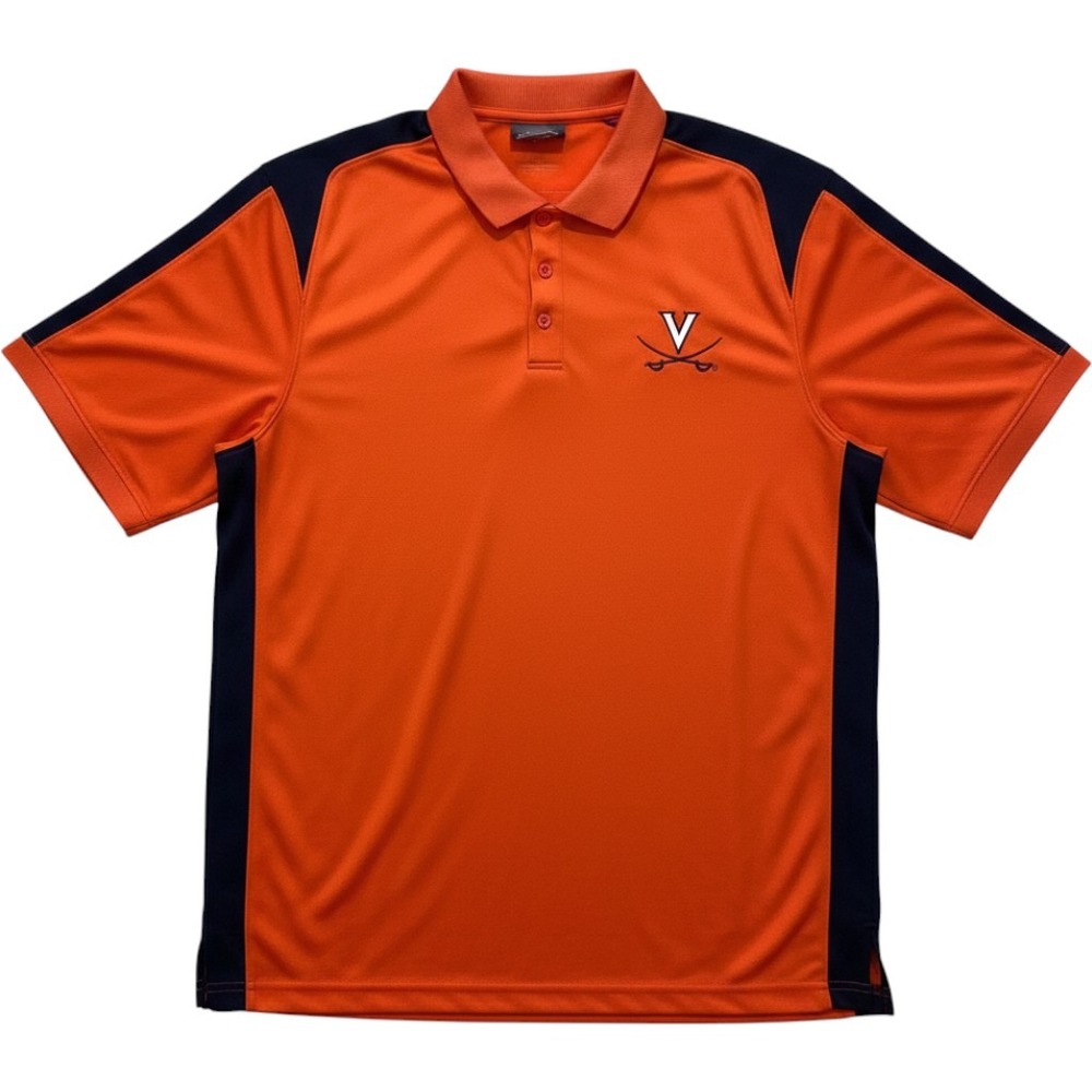 UVA University of Virginia Men's Golf‎ Polo Shirt Cavaliers Logo Orange - Large